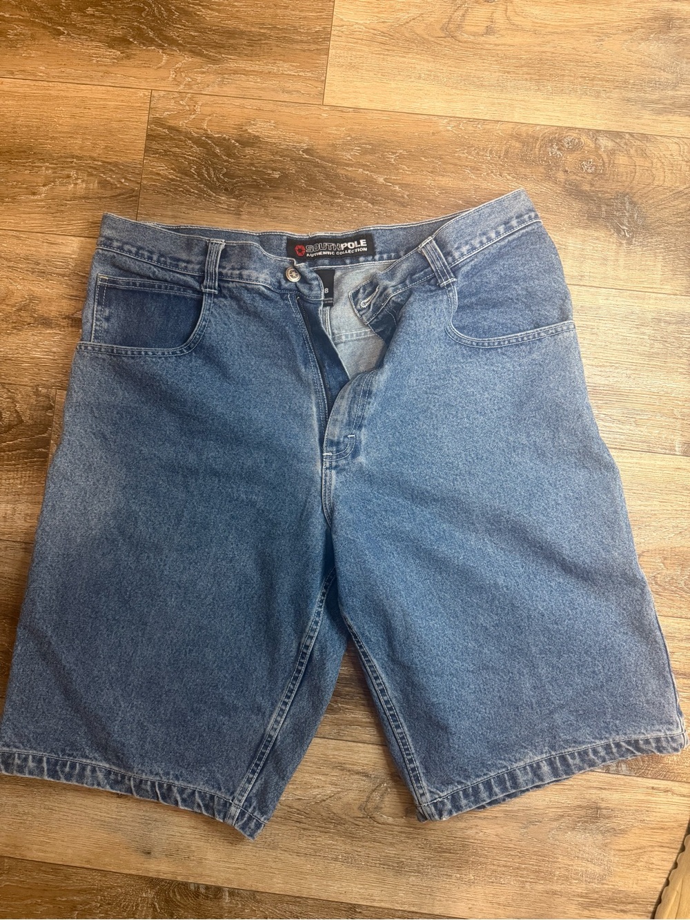 Y2K SouthPole Jeans Mens 38 Blue Faded Distressed Carpenter Baggy 90’s